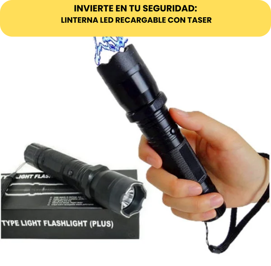 Linterna LED Recargable Con Taser